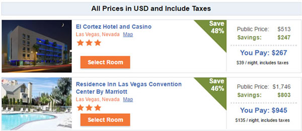 Discounted Hotels in Las Vegas